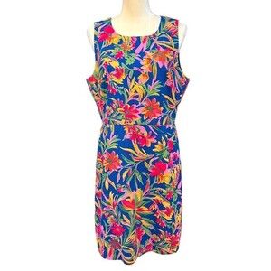 J.CREW‎ Women's Size 14 Floral Sundress Multicolor Midi Dress Sleeveless